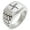 Silver, variant on Stainless Steel Celtic Saint Brigid Cross Geometric Pattern Step-Down Biker Style Polished Ring