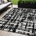 thumbnail image 2 of HomeRoots 622678 5 x 8 ft. Black Gray & Ivory Striped Washable Transitional Indoor & Outdoor Rectangle Area Rug, 2 of 9