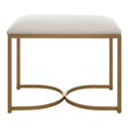 thumbnail image 3 of Uttermost 18.5" Coastal Metal Accent Bench with Cushion in Brass/White, 3 of 5