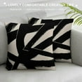 thumbnail image 3 of Nawypu  Black and Beige Geometric Modern Abstract Neutral Art Throw Pillow Cover, Abstarct Art Throw Pillow Case Home Living Room Decor,Women Gifts, 3 of 5
