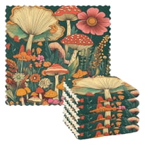 Yayeee 6 Pack Kitchen Dishcloths for Washing Dishes Soft Absorbent Microfiber Towels, Floral Mushroom