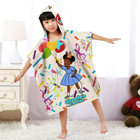 Gracies Corner Hooded Poncho Towels, Soft & Absorbent Microfiber Beach Towel, Swimming Pool Changing Robe Bathrobe Bath Towel