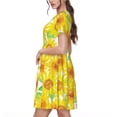 thumbnail image 2 of Lsque Sunflowers2 Print Women's Casual Dress T-Shirt Summer Short Sleeve Scoop Neck Swing Dresses, 2 of 6