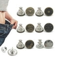 thumbnail image 1 of 6 Pcs Boutons pour Jeans, Épingles de Bouton de Jean Ajustables, Resserreur de Taille de Pantalon, Sans Couture et Sans Outils Épingles de Bouton de Jean Instantanées pour Pantalons, Installation Simple, Réutilisables et Ajustables, Style 3, 1 of 7