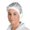 thumbnail image 1 of Paquete de 100 redes para el cabello de malla higiénica desechables Premium White Caps (1 bolsa de 100), 1 of 5
