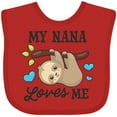 thumbnail image 3 of Inktastic My Nana Loves Me with Sloth and Hearts Boys or Girls Baby Bib, 3 of 4