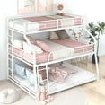 thumbnail image 2 of MAYEERTY Twin XL/Full XL/Queen Triple Bunk Bed with Long and Short Ladder and Full-Length Guardrails,White, 2 of 11
