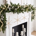 thumbnail image 4 of Snowflake Beads Christmas Ornaments for Tree Wreath Mantel Fireplace Home Holiday Party Hanging Decor, 5.9in Plastic Metal Pendant for Winter Window Garland Festive Decor, Christmas Wreath, Gold, 4 of 6