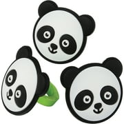 US Toy Panda Rubber Kids 2.2" Party Favor Rings, Black White Green, 12 Pack