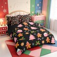 thumbnail image 2 of Manfei Classic Pink Christmas 7-Piece Twin Bedding,Merry Xmas Bedding Comforter Set,Black Reversible, 2 of 7