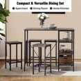 thumbnail image 4 of Clearance! 5 Piece Dining Set 1 Table with 4 Chairs Metal Frame and MDF Board Kitchen Dining Room Furniture for 4 People (Gray-Brown), 4 of 10