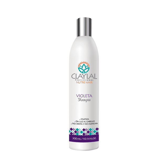 Claylal Professional - Shampoo Matizador Violeta con Keratina y Proteínas, Shampoo Matizante para Cabello Neutralizador de Canas (300ml) Claylal Shampoo Violeta Matizador