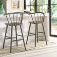 thumbnail image 3 of SAFAVIEH Blanchard Round Mid Back Bar Stool, Dusty Green, 3 of 14