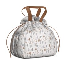 Boho Bohemia Flower Drawstring Lunch Bag Women - Drawstring Lunch Bag Insulated for Work Office - Stain-Resistant Large Lunchbags for Women with Multi-Pockets
