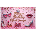 thumbnail image 2 of Sparkling Pink Hearts Happy Birthday Banner for Teenage Girls Birthday Party Glitter Decoration, 2 of 8