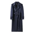 thumbnail image 3 of QHFBli Vintage Mens Trench Coat Classic Long Double Trench Coat with Shoulder and Waist Navy 7XL, 3 of 7