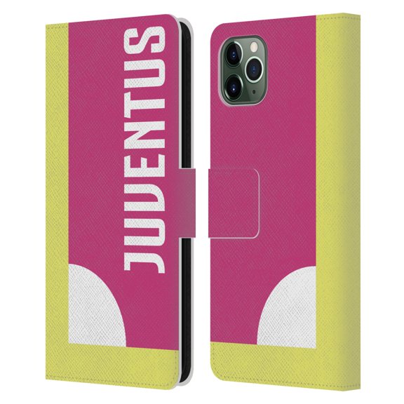 Head Case Designs Officially Licensed Juventus Football Club Colour Blocking Pink And Yellow Leather Book Wallet Case Cover Compatible With Apple iPhone 11 Pro Max