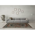 thumbnail image 3 of Ahgly Company Indoor Square Persian Light Blue Traditional Area Rugs, 5' Square, 3 of 4