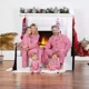 thumbnail image 4 of Conjunto de pijama navideño de 2 piezas con estampado de rayas para mamá, papá y niños, camisa con botones, look de mameluco para bebé y perro, 2024, 4 of 5