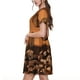 thumbnail image 2 of Balery Coffee Beans Vestidos sueltos de manga corta para mujer, vestidos de verano 2025, vestidos casuales de corte A con vuelo., 2 of 6