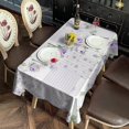 thumbnail image 4 of Pioneer Flower Floral Print Pattern Rectangle Tablecloth 60"x120",Waterproof Polyester Rectangle Table Cloth, Wipeable Spillproof Polyester Tablecloth for Dining, Camping, Indoor and Outdoor, 4 of 6