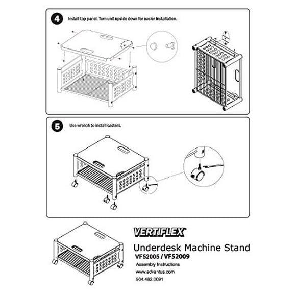 Vertiflex Mobile Underdesk Machine Stand, 21 x 17 x 11 Inches, Black (VF52009)