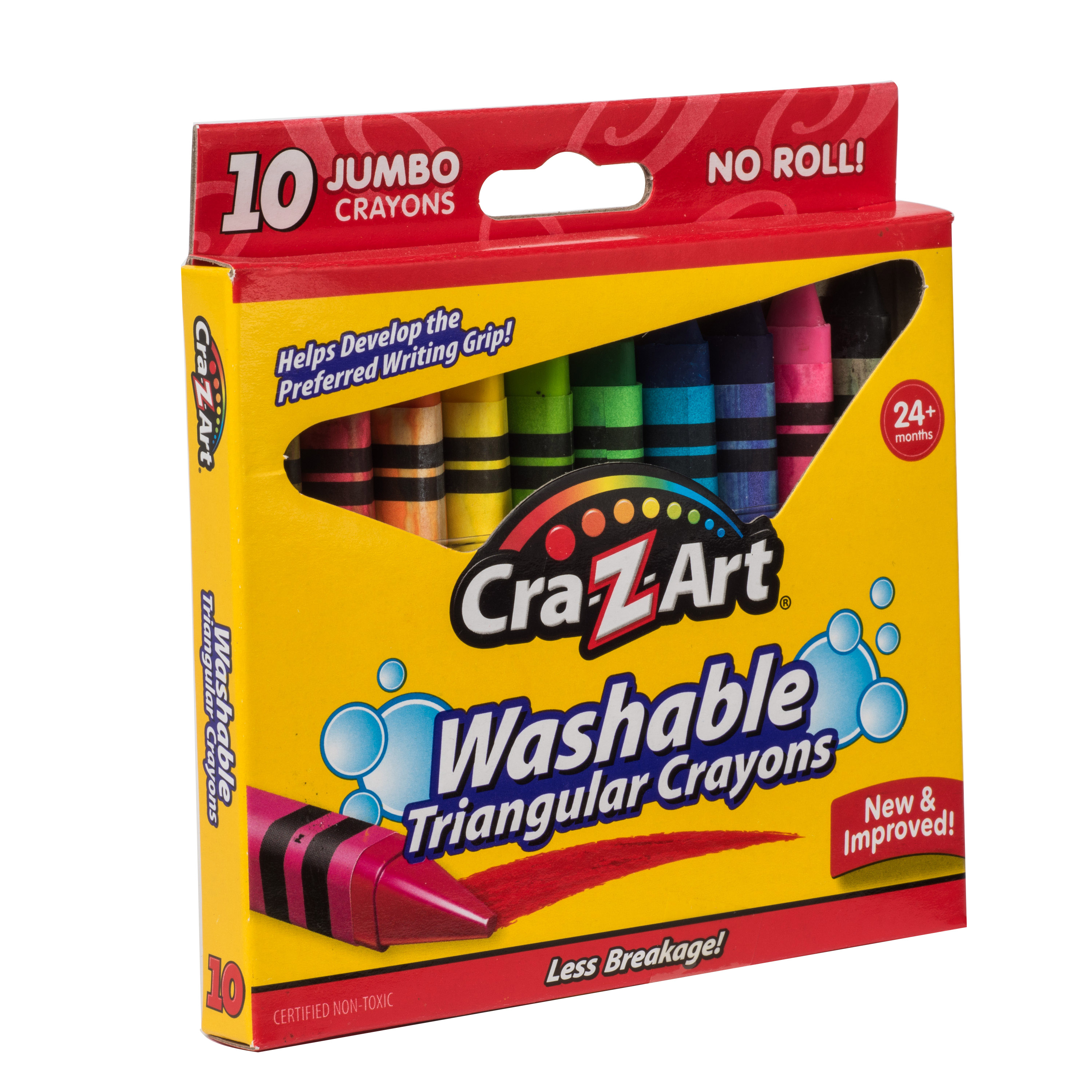Cra-Z-Art Jumbo Washable Triangular Crayons, 10 Count, Assorted Colors, Back to School Supplies - image 5 of 9