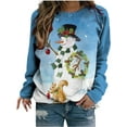 thumbnail image 1 of GHSDFBB Chandails de Noël pour Femmes Mode Loisirs Imprimé Graphique Manches Longues Hauts Mignons Chandail en Molleton Col Rond Cadeau de Noël, 1 of 5