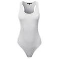 thumbnail image 2 of A2Y Women's Fashion Basic Premium Cotton Racerback Tank Body Suit White L, 2 of 5
