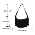 thumbnail image 2 of HUISZJ Shoulder Bag Half Moon Bag, Large Capacity Crossbody Bag, Adjustable Strap Shoulder Bag for Travel Commute Work (Black), 2 of 10