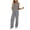 #03 Gray 【Mix & Match: Stock Up on Your Favorite Colors】, variant on Women's Soft Fabric Round Neck Sleeveless Wide Leg Jumpsuit, Elastic Waist Flattering Fit Stretchy Material, Solid Color Button Front Easy Care, Casual Daily Wear | TruBelle,Army Green L