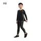 thumbnail image 5 of Jumpingount Ropa interior térmica de manga larga para niños, ropa interior térmica de manga larga para niñas, ropa deportiva cálida de otoño conjuntos de ropa Negro Verde/Grueso veintiséis, 5 of 6