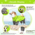 thumbnail image 3 of Full Body Dog Raincoat, Waterproof Dog Poncho Jacket with Adjustable Drawstring Removable Hood and Leash Hole, Lightweight Rainwear with Magic Sticker for Small Medium Large Dog Green XXL, 3 of 6