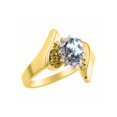 thumbnail image 4 of Rylos Floral Designer Ring with 6X4MM Oval Gemstone & Sparkling Diamonds in Yellow Gold Plated Silver- Birthstone Aquamarine Jewelry Size 7, 4 of 7