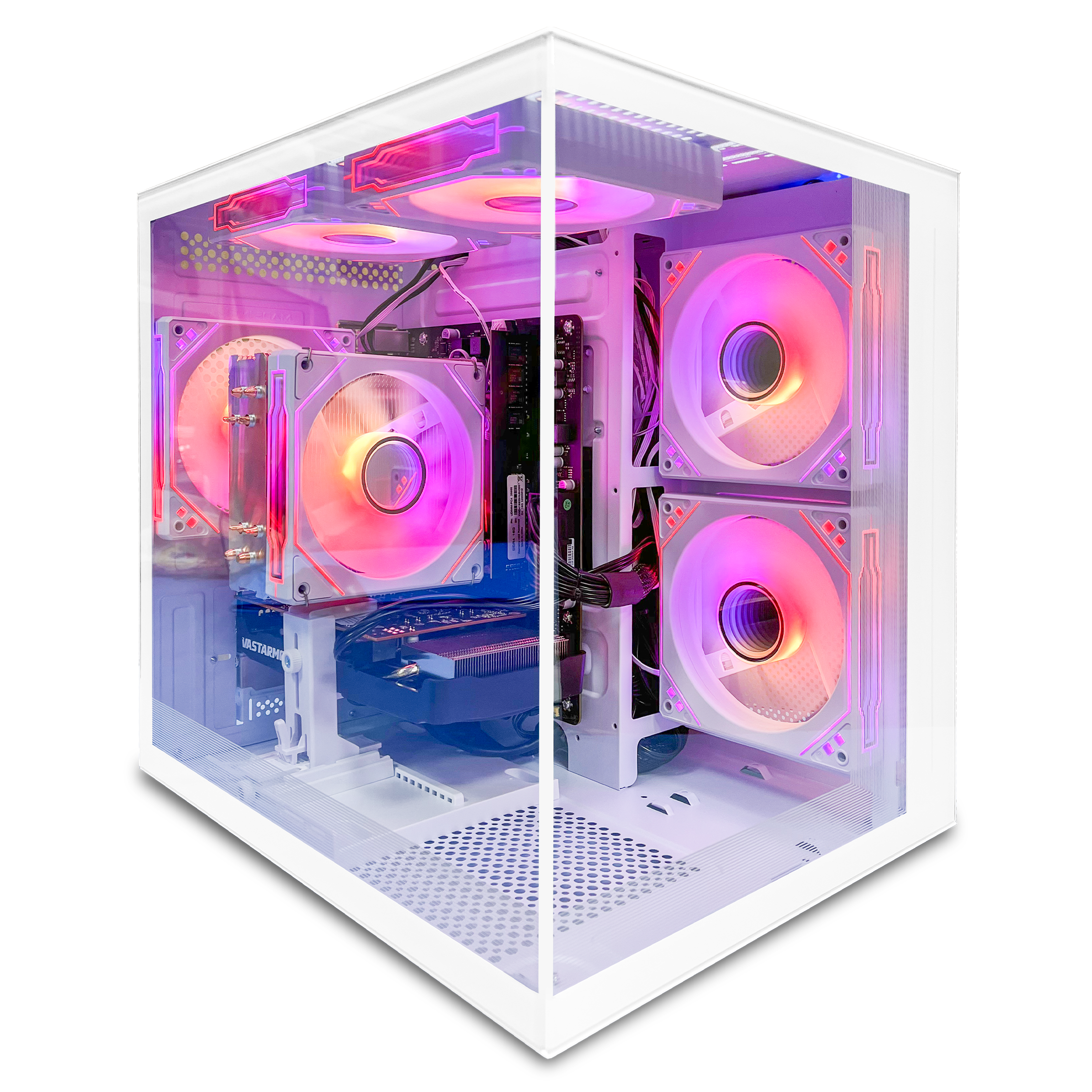 ぽ　ゲーミングPC ホワイト×ピンク5700X 4060 Suevery AMD Ryzen 7 5700X Gaming PC, NVIDIA RTX 4060 8GB, 32GB RAM