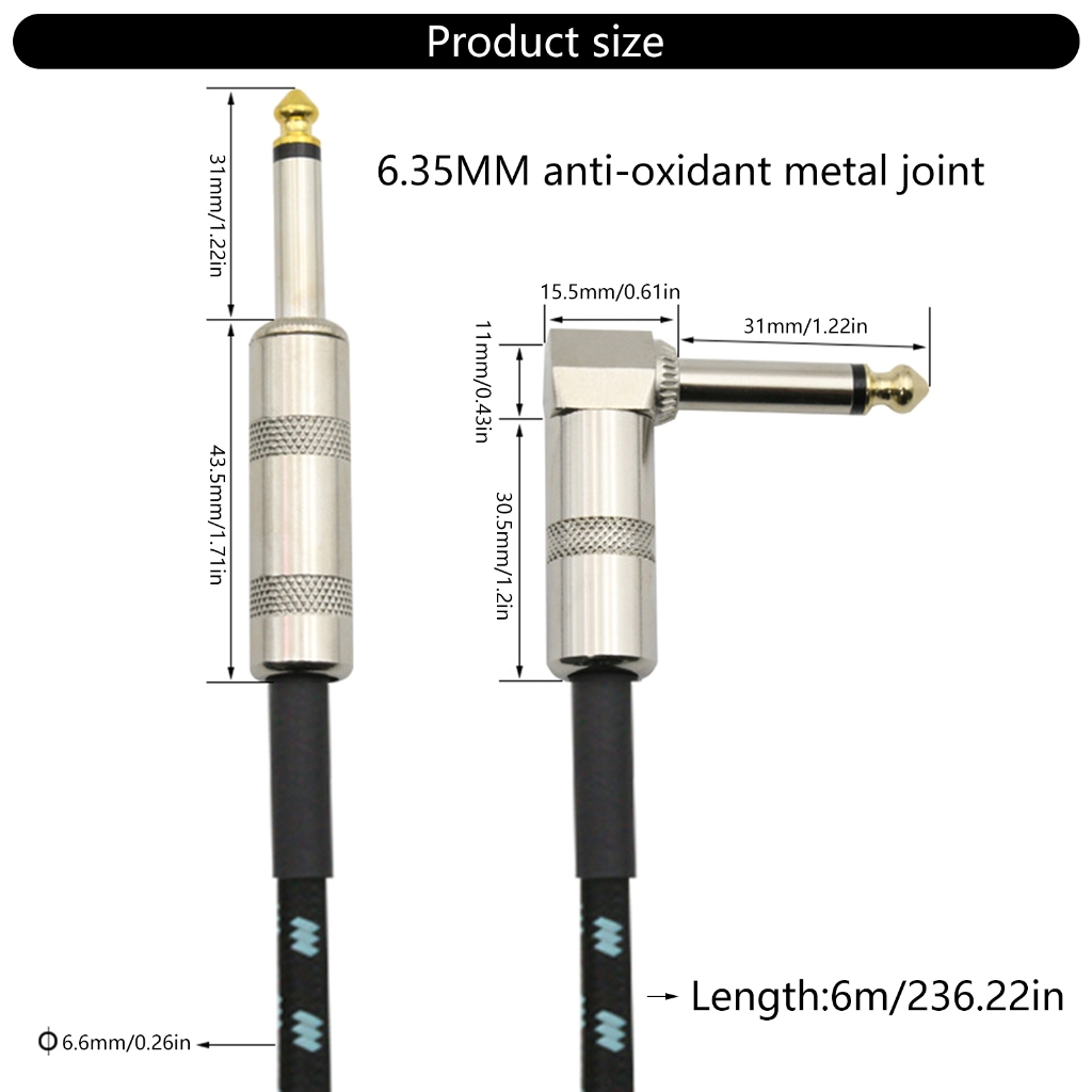 WINDLAND Music Cable Electric Guitar Cable Professional Guitar Cord Long Cable for Guitar