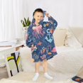 thumbnail image 6 of FORMRS Wearable Blanket Hoodie with Sleeves for Kids Cozy Flannel Sweatshirt, Pink Jellyfish, 6 of 7