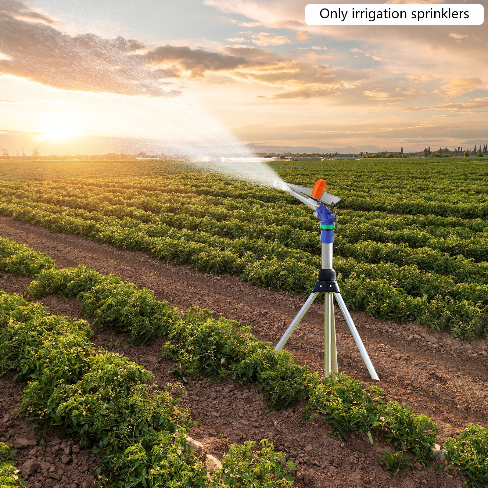 2.6in Large Area Irrigation Sprinkler Spray Gun Farm Lawn Water Sprinkler, Agriculture Irrigation Watering Sprinkler,36°-360°Large-Area Irrigation Spray Gun Garden Farm Watering Sprinkler