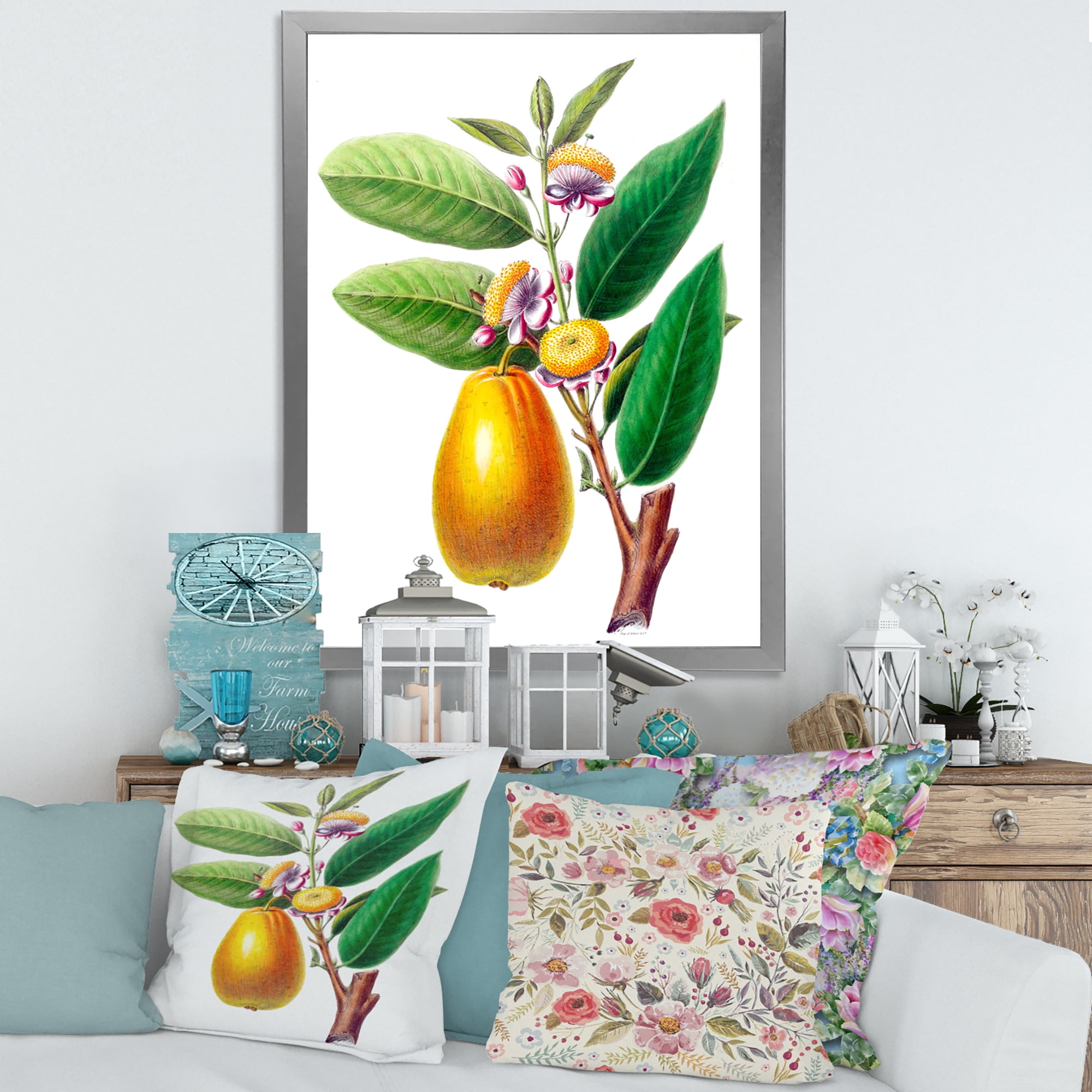Designart 'Ancient Fruits I' Farmhouse Framed Art Print