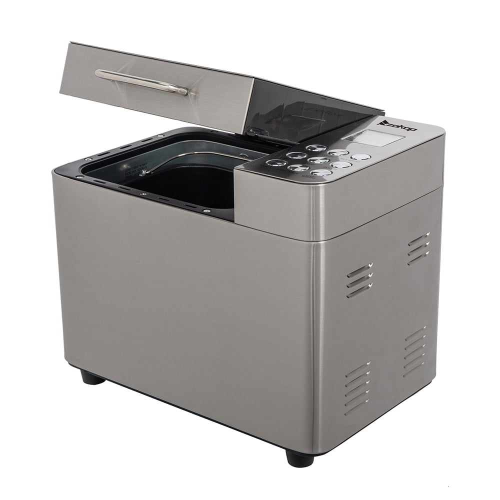 Lowestbest Programmable Bread Machine, 2lb Stainless Steel Bread Machine, Delay Timer/1 Hour Heat Preservation Function