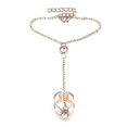 thumbnail image 3 of Pulsera con anillo grande de cristal dorado para mujer, cadena de muñeca, joyería, cadena para la muñeca, 3 of 3