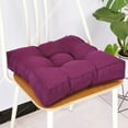 thumbnail image 2 of Nvzi Faux Linen Square Padded Chair Seat Cushion,Soft Solid Chair Pads,Comfortable Sitting for Office,Home or Car 20"x20" Dark Purple, 2 of 4