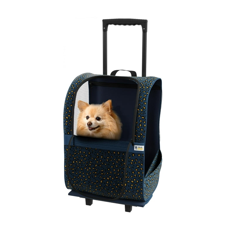 Clear Cat Carrier Trolley With Wheels - Large Breathable Pet Backpack For Travel & Hiking, Spacious Pet Carrier With Mesh
