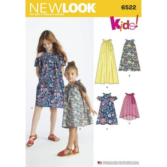 Simplicity New Look Child Girl Dresses Pattern, 1 Each