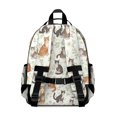 thumbnail image 3 of Multicolor Cat and Flower White Pattern Cute School Backpack Bag for School with Padded Back and Adjustable Shoulder Straps 15.25"x11.5"x5.25", 3 of 4
