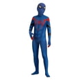 thumbnail image 4 of Superhero Onesie Zentai Suit, Adult Spider Manlike Cosplay Costume Jumpsuit, 3D Realistic Graphic Spandex Spider Suit Halloween Costume Attire for Adult Men Boy, Blue, M, 4 of 5