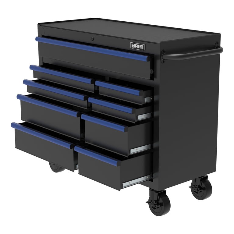 HART 42-Inch 9-Drawer Heavy-Duty Rolling Tool Cabinet, Steel