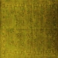 thumbnail image 1 of Ahgly Company Indoor Square Oriental Yellow Industrial Area Rugs, 4' Square, 1 of 4