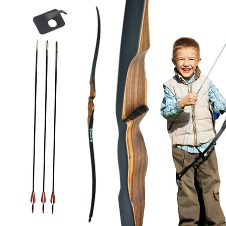 AMEYXGS Archery Wooden Bow and Arrow Set for Kids Youth Recurve Bow