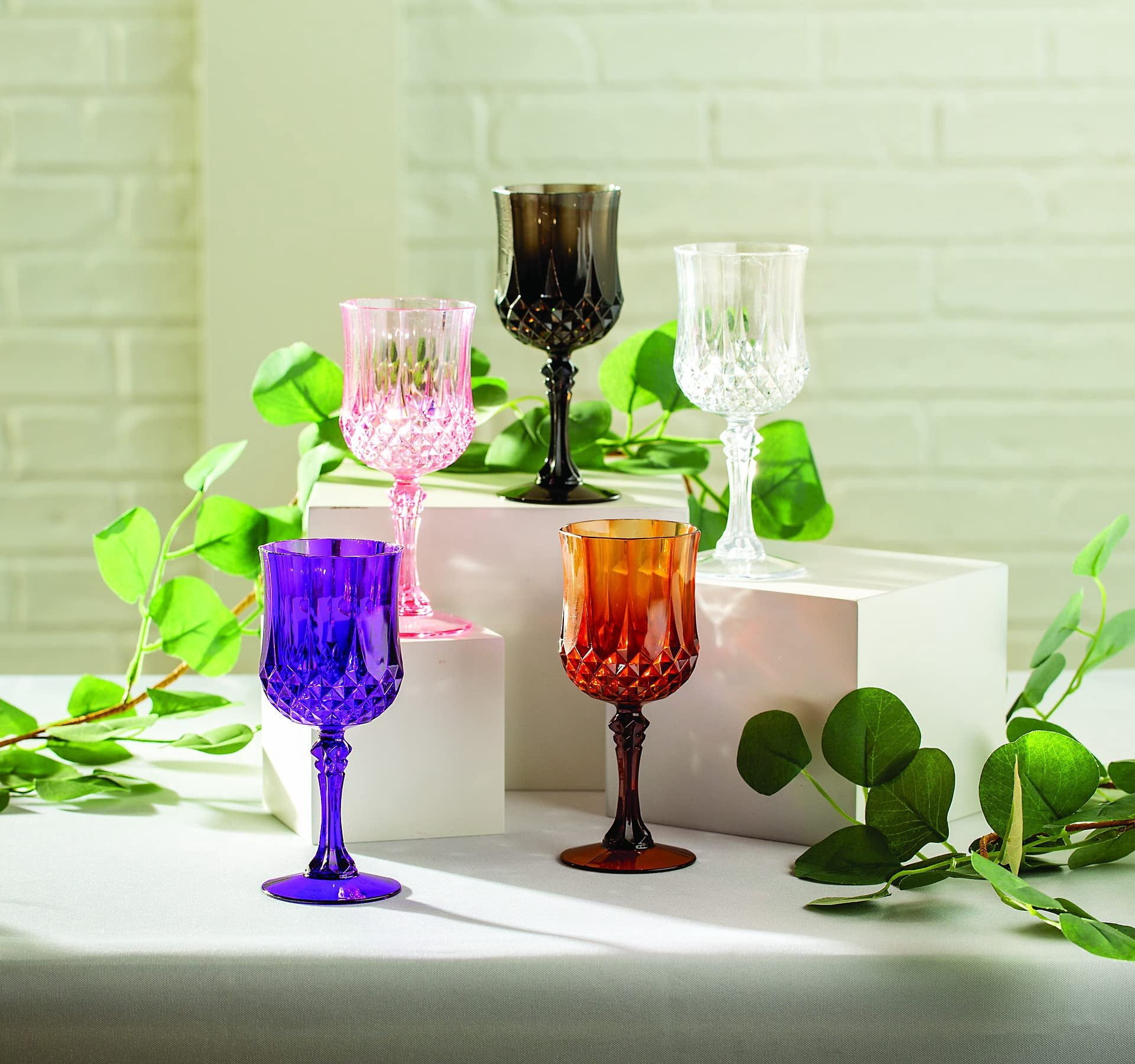 wine stained glass Renaissance Stained Glass Windows, (Stemmed Wine Glasses)